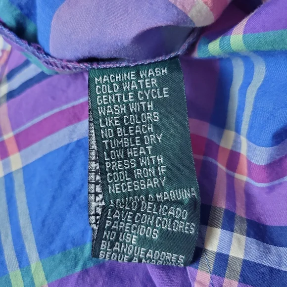 Lauren by Ralph Lauren Purple & Pink Plaid Shirt - EUC - Picture 8 of 9